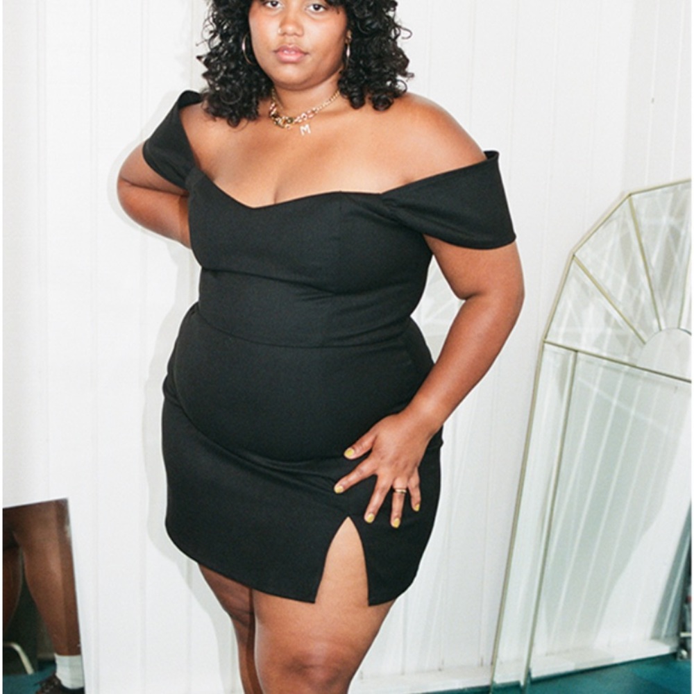 Fashion brand company black mini dress small NWT